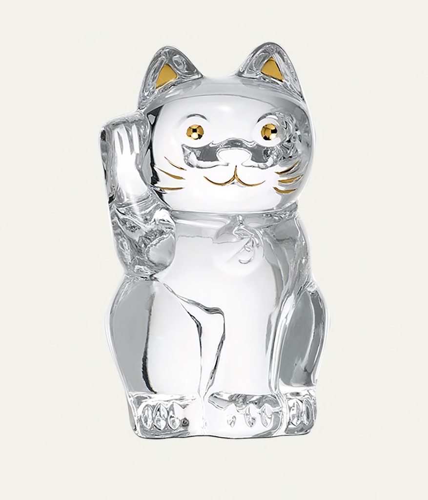 Photo of a crystal cat waving - Lucky Cat style